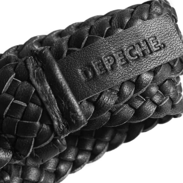 DEPECHE - LÆDERBÆLTE MED SMUKKE FLETDETALJER | BLACK