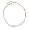 STINE A - CHUNKY GLAMOUR PEARL NECKLACE - WHITE & ROSE | FORGYLDT