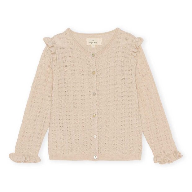 KONGES SLØJD - VALKAN FRILL CARDIGAN | ALMOND MILK