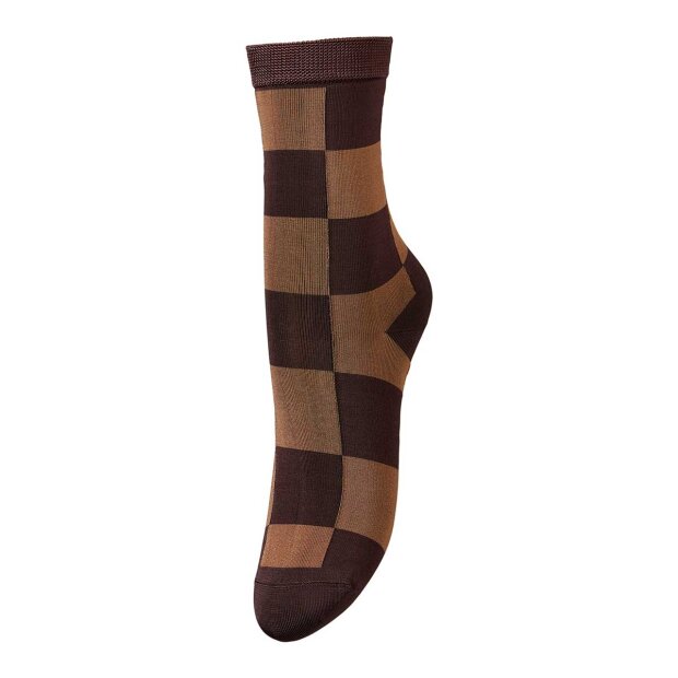 BECK SØNDERGAARD - PATULA CHECK SOCK | FONDUE FUDGE