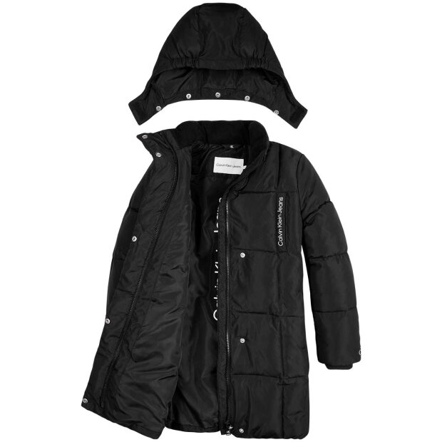 CALVIN KLEIN - LONG QUILTED PUFFER JACKET | BLACK