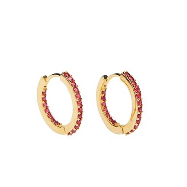 PICO - RAINY MEDIUM HOOP FORGYLDT | PINK