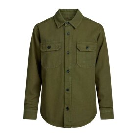 MADS NØRGAARD - DYED CANVAS STERNO SHIRT | OLIVE NIGHT