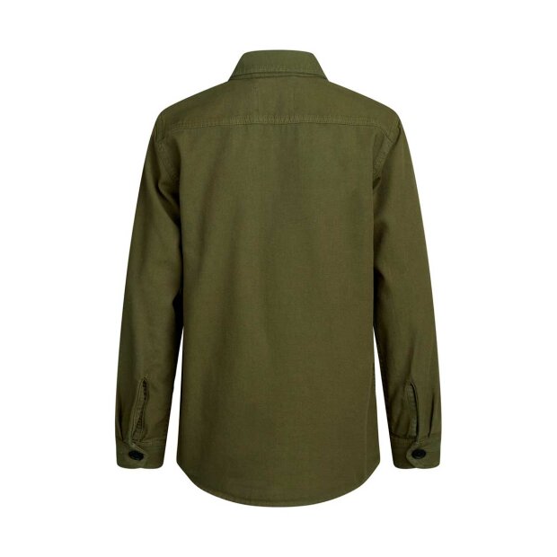 MADS NØRGAARD - DYED CANVAS STERNO SHIRT | OLIVE NIGHT