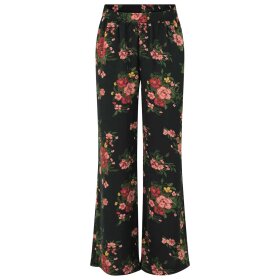 ROSEMUNDE - RECYCLED POLYESTER TROUSERS | BLACK BOUQUET ROSE