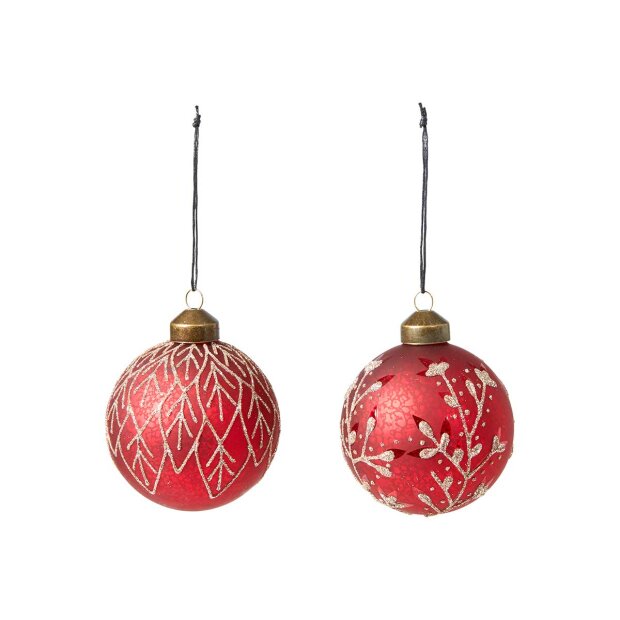 SPEEDTSBERG - JULEKUGLE GLAS 8 CM | BLOMSTER