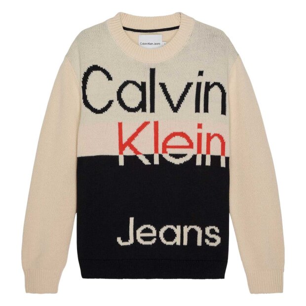 Bold Institutional Sweatshirt | Sand Fra Calvin Klein