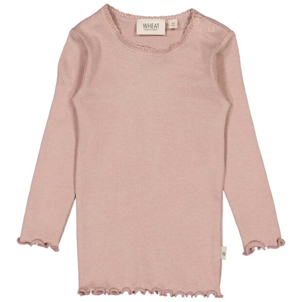 Billede af Rib T-shirt Lace Ls | Powder Brown Fra Wheat