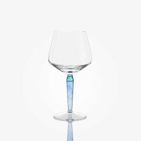 BALTIC SEA GLASS - PARTY GIN GLASS H20CM, DARK GREEN/SKY BLUE