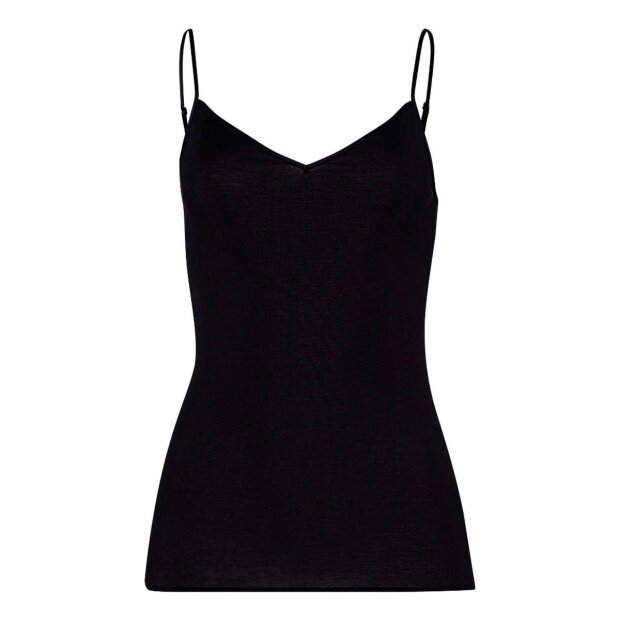 HANRO - SPAGHETTI TOP I BOMULD | SORT