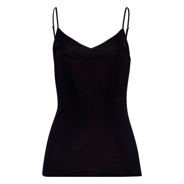 HANRO - SPAGHETTI TOP I BOMULD | SORT