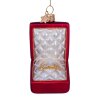 VONDELS - GLASPYNT RED MATT WEDDING RING BOX W/DIAMOND 9 CM
