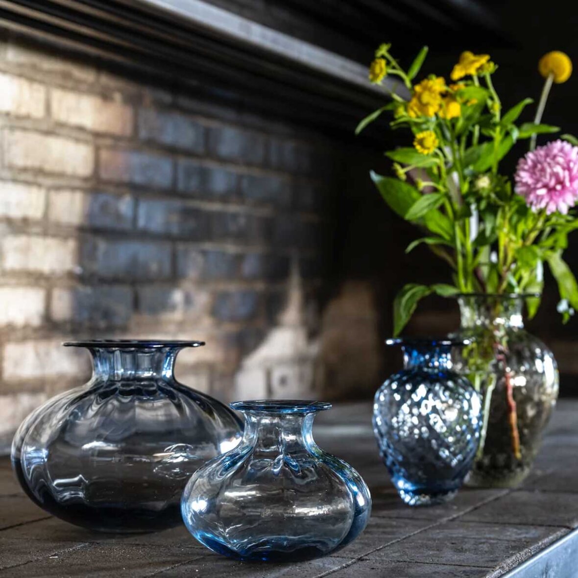BALTIC SEA GLASS PUMPKIN VASE 16CM, NIGHT BLUE Stokværk