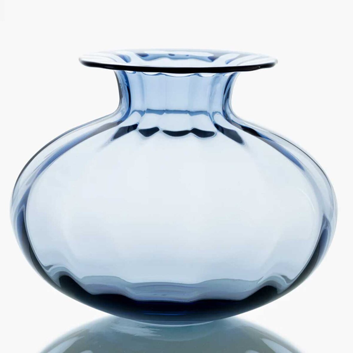 BALTIC SEA GLASS PUMPKIN VASE 16CM, NIGHT BLUE Stokværk