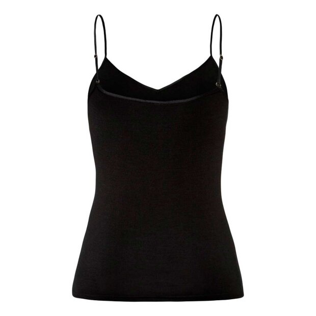 HANRO - SPAGHETTI TOP I ULD/SILKE | SORT
