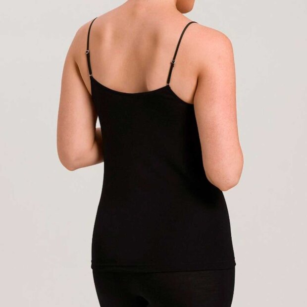 HANRO - SPAGHETTI TOP I ULD/SILKE | SORT