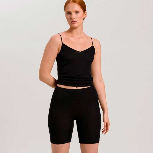 HANRO - SPAGHETTI TOP I ULD/SILKE | SORT