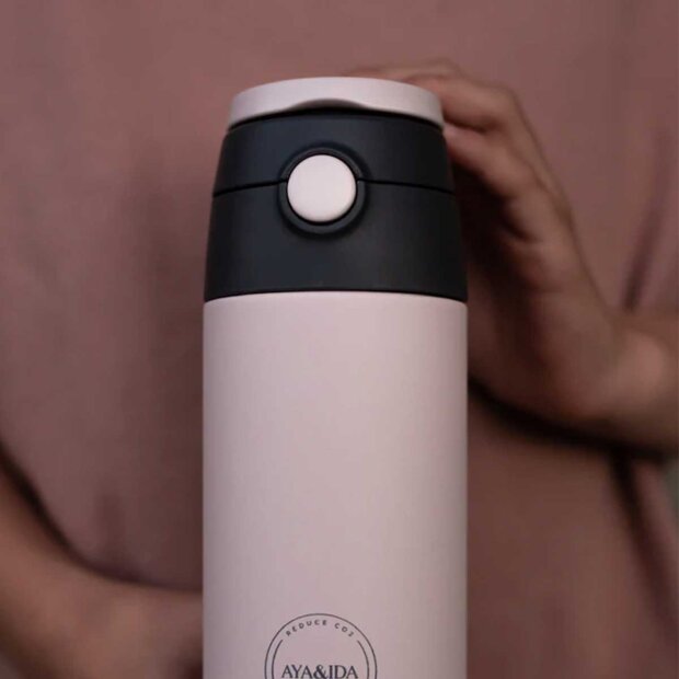 AYA & IDA - KIDS STRAW BOTTLE | SOFT ROSE