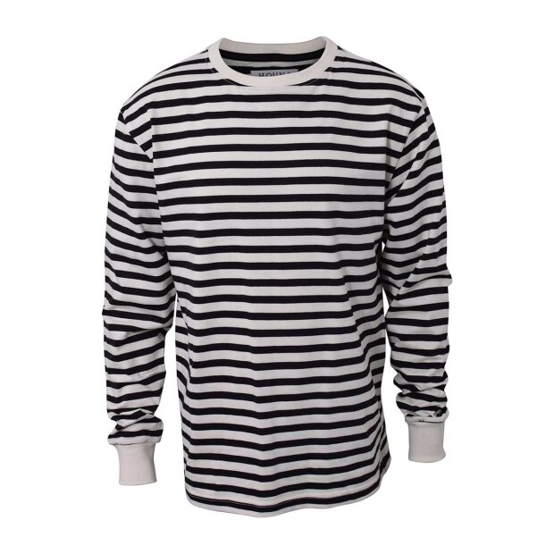 Hound Striped Ls T-shirt | Black/off White Fra Hound