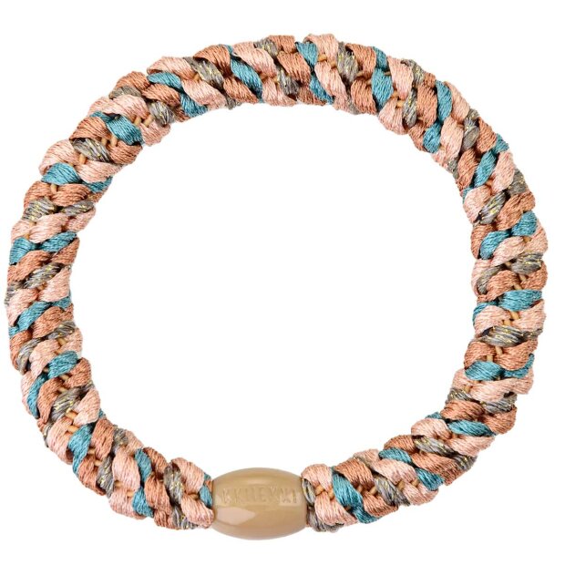 BON DEP - KKNEKKI HÅRELASTIK | TEAL/NOUGAT MIX