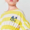 BOBO CHOSES - YELLOW STRIPES RUFFLE DRESS | YELLOW/CREAM