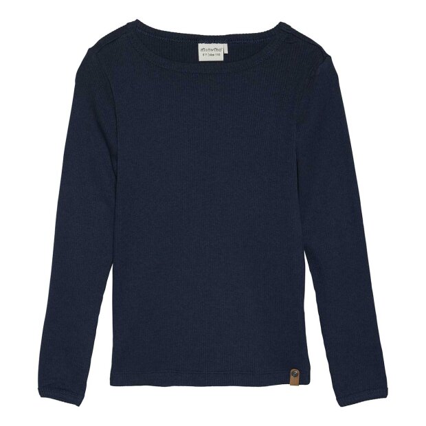Billede af T-shirt Ls Rib | Blue Nights Fra Minymo