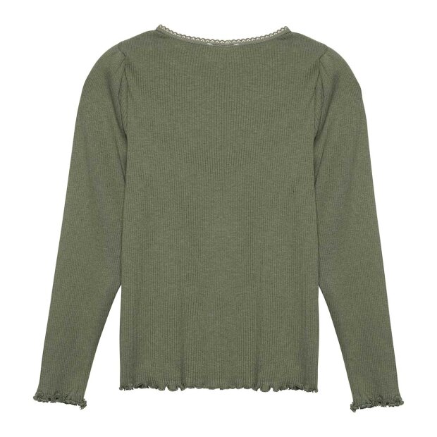 MINYMO - T-SHIRT LS RIB | DEEP LICHEN GREEN