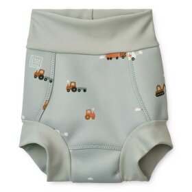 LIEWOOD - VALENTIN PRINTED NAPPY SWIMPANTS | VEHICLES/DOVE BLUE