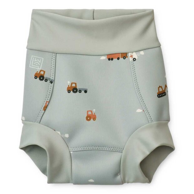 Valentin Printed Nappy Swimpants | Vehicles/dove Blue Fra Liewood