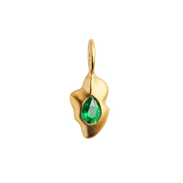 Billede af Glimpse Pendant W/green Stone | Forgyldt Fra Stine A