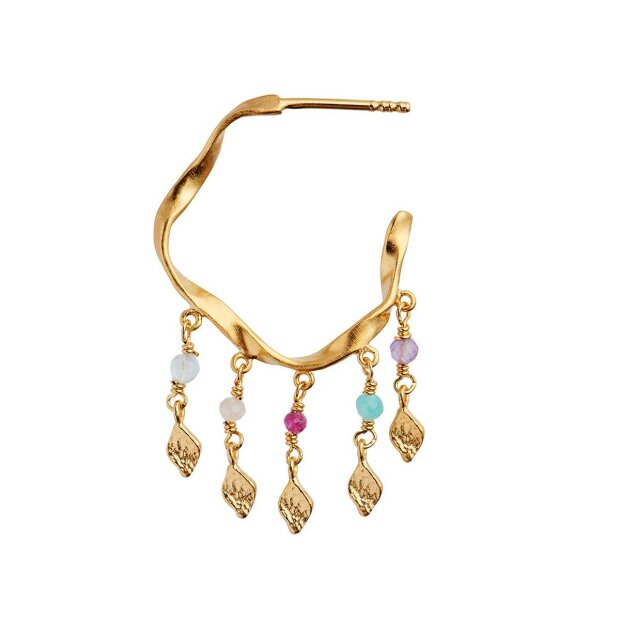 Billede af Twisted Creol With Stones And Ile De LÂ´Amour 1 Stk.| Forgyldt Fra Stine A