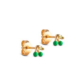 ENAMEL COPENHAGEN - CHERRY STUD FORGYLDT | GRASS GREEN