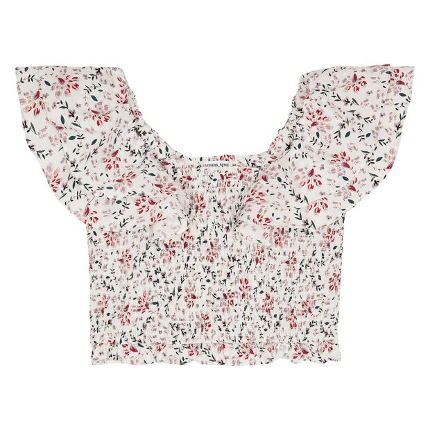 Sandrine Crop Top | White Flower Print Fra Designers Remix