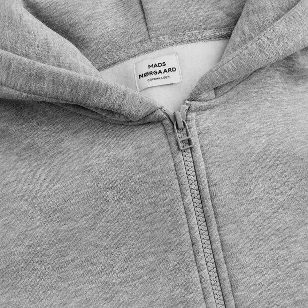 MADS NØRGAARD - STANDARD HUDINI ZIP SWEATSHIRT | GREY MELANGE