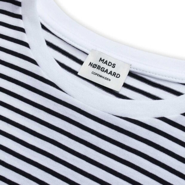MADS NØRGAARD KIDS - ORGANIC JERSEY STRIPE TUVINA TEE FAV | WHITE/BLACK
