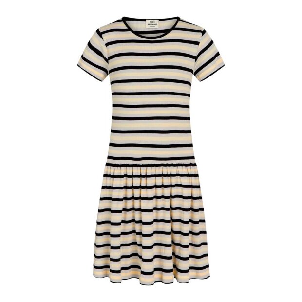 2x2 Cotton Stripe Daisina Dress | Quiet Gray Fra Mads Nørgaard Kids