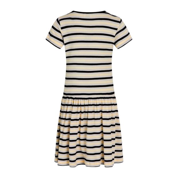 MADS NØRGAARD KIDS - 2X2 COTTON STRIPE DAISINA DRESS | QUIET GRAY