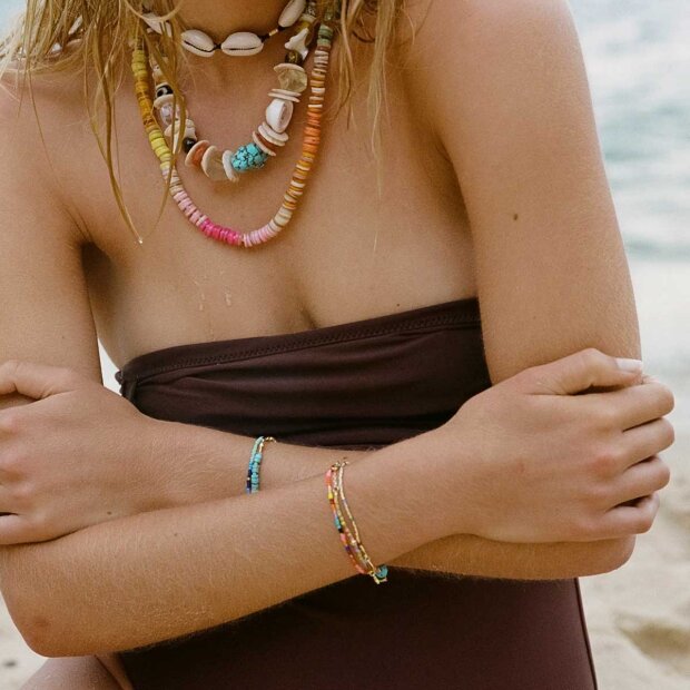 ANNI LU - TIE DYE ARMBÅND - PACIFIC BLUE | FORGYLDT