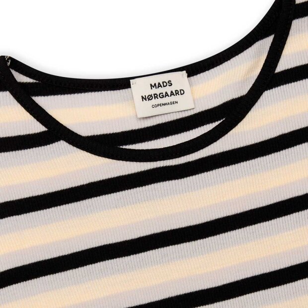 MADS NØRGAARD KIDS - 2X2 COTTON STRIPE DAISINA DRESS | QUIET GRAY
