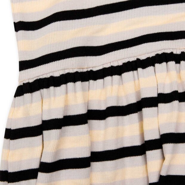 MADS NØRGAARD KIDS - 2X2 COTTON STRIPE DAISINA DRESS | QUIET GRAY