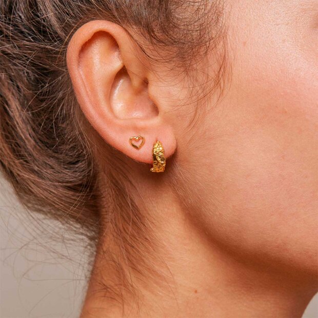 ENAMEL COPENHAGEN - ORGANIC HEART ØRERINGE | FORGYLDT
