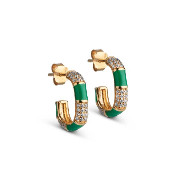 Billede af Oline Hoops Forgyldt | Grass Green Fra Enamel Copenhagen