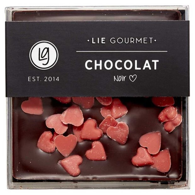 Mørk Chokoladebar Røde Hjerter Fra Lie Gourmet