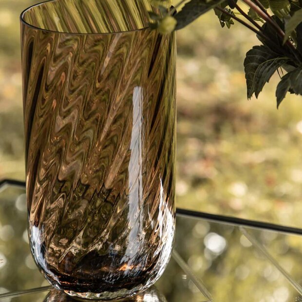 SPECKTRUM - MEADOW SWIRL CYLINDER VASE SMALL 21 CM | TOPAZ