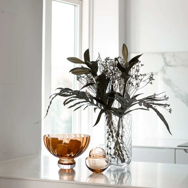 SPECKTRUM - MEADOW SWIRL CYLINDER VASE MEDIUM  28 CM | CLEAR