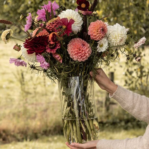 SPECKTRUM - MEADOW SWIRL CYLINDER VASE MEDIUM  28 CM | CLEAR