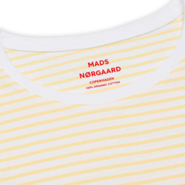 MADS NØRGAARD - ORGANIC FAVORITE STRIPE TEASY T-SHIRT | DOUBLE CREAM/BRILLIANT WHITE