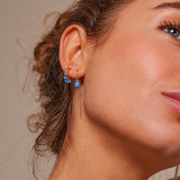 ENAMEL COPENHAGEN - ELEANOR EARRING FORGYLDT | CORNFLOWER