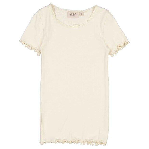 Billede af Rib T-shirt Lace Ss | Eggshell Fra Wheat