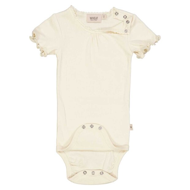 WHEAT - BODY RIB LACE SS | EGGSHELL